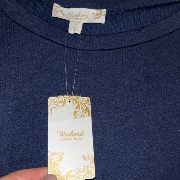 Tunic high low floral color block weekend by Suzanne Betro 1X‎ NWT - Picture 4 of 8